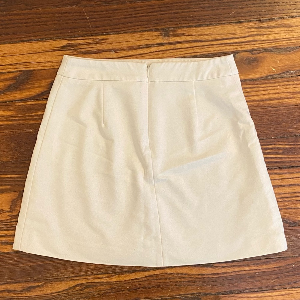 Express Ivory A-Line Structured High Waisted Skirt - image 4